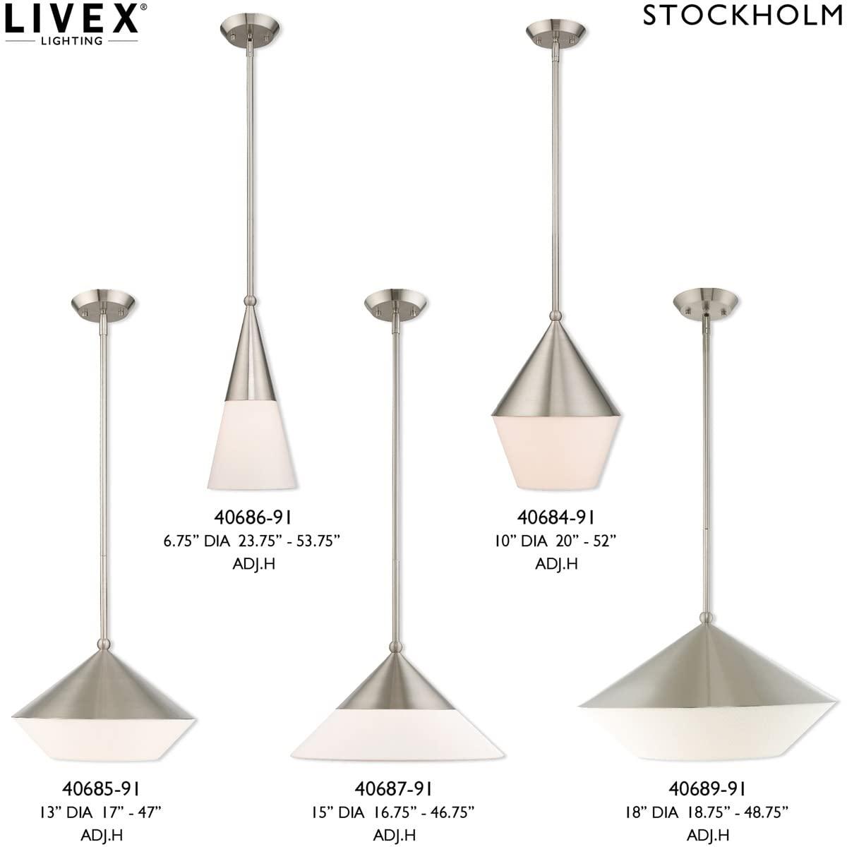 Livex Lighting Stockholm 1 - Light Pendant in  Brushed Nickel