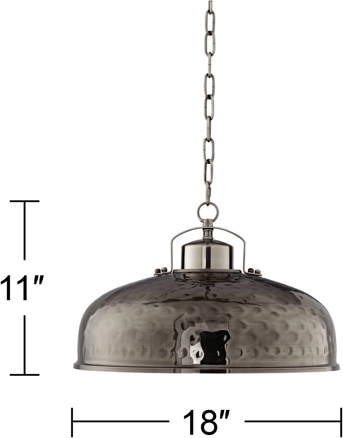 Essex 20" Brushed Nickel Hand-Hammered Bowl Pendant Light