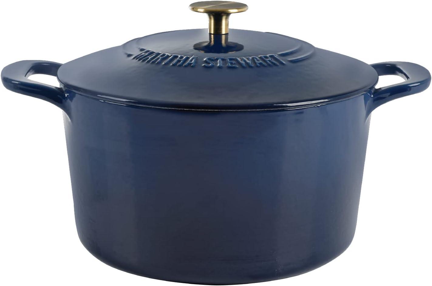 Martha Stewart Gatwick 7 qt. Cast Iron Round Dutch Oven with Lid
