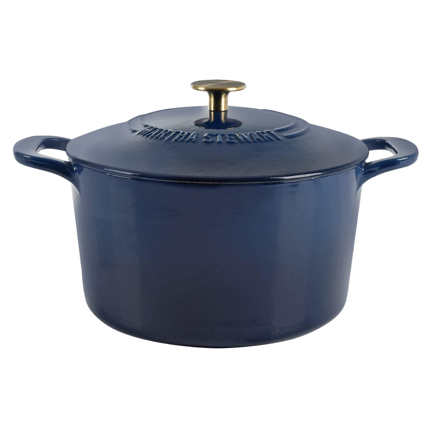 Martha Stewart Gatwick 7 qt. Cast Iron Round Dutch Oven with Lid