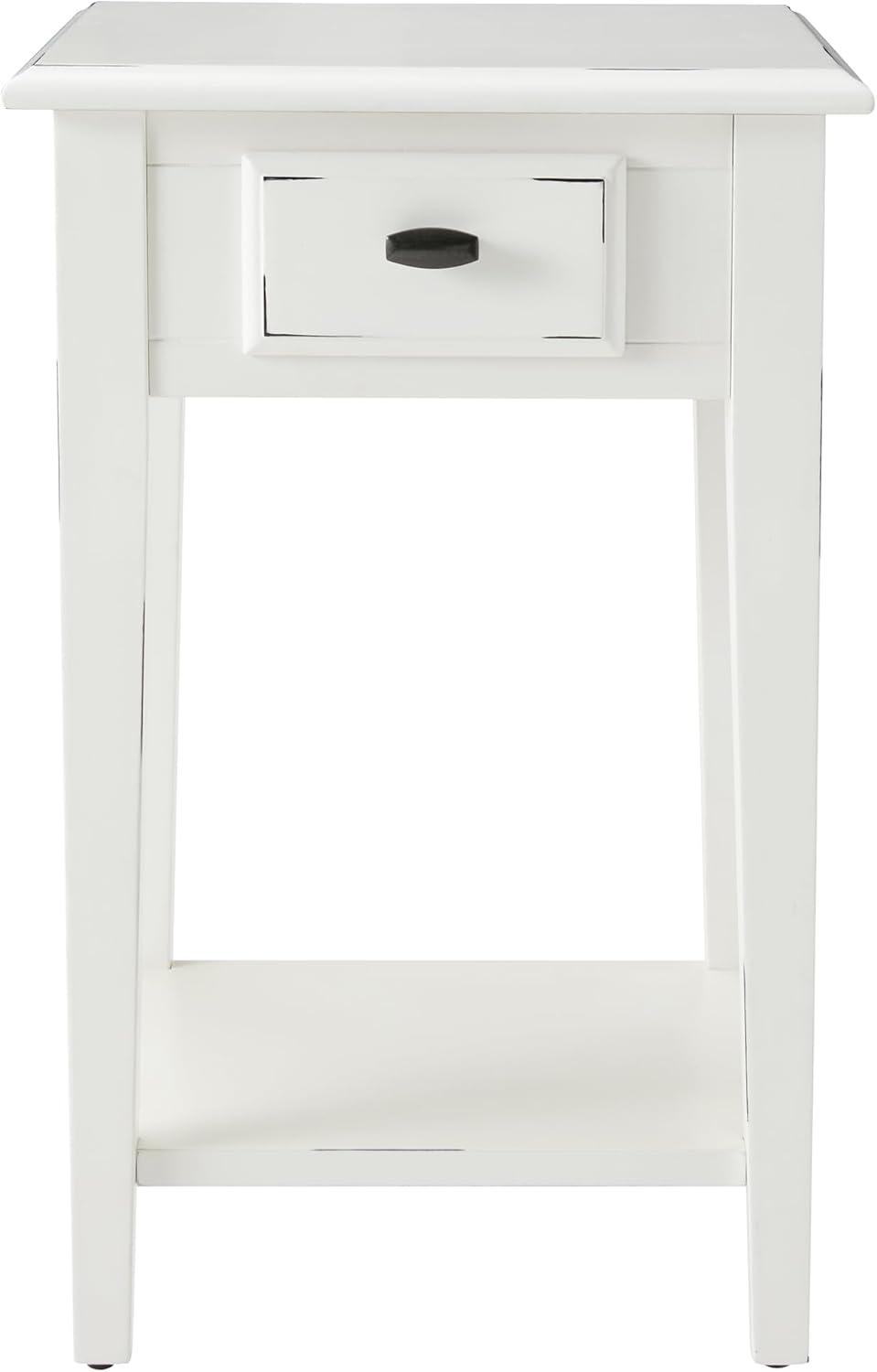 Leick Home Haven Ridge Square End Table in Farmhouse White