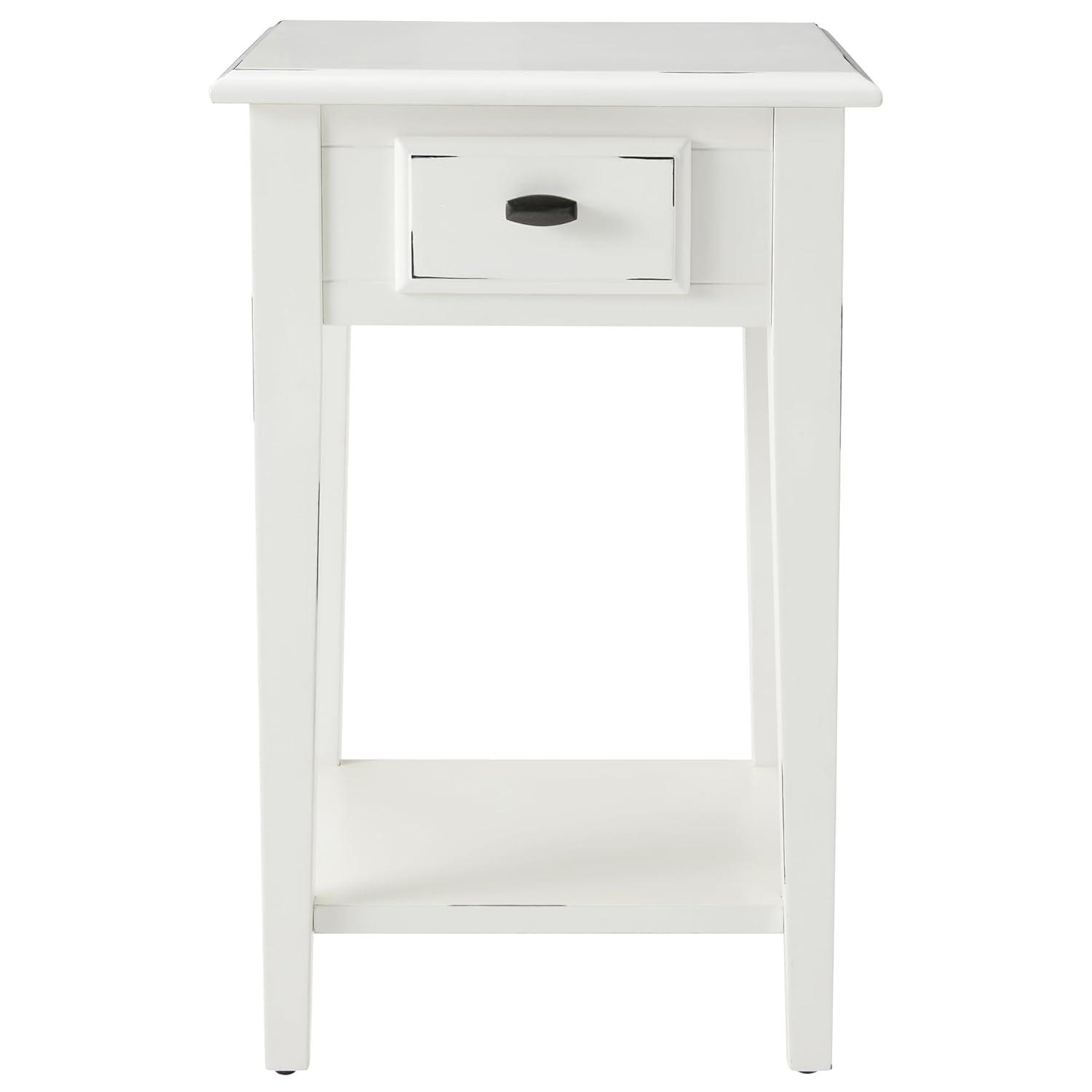 Leick Home Haven Ridge Square End Table in Farmhouse White