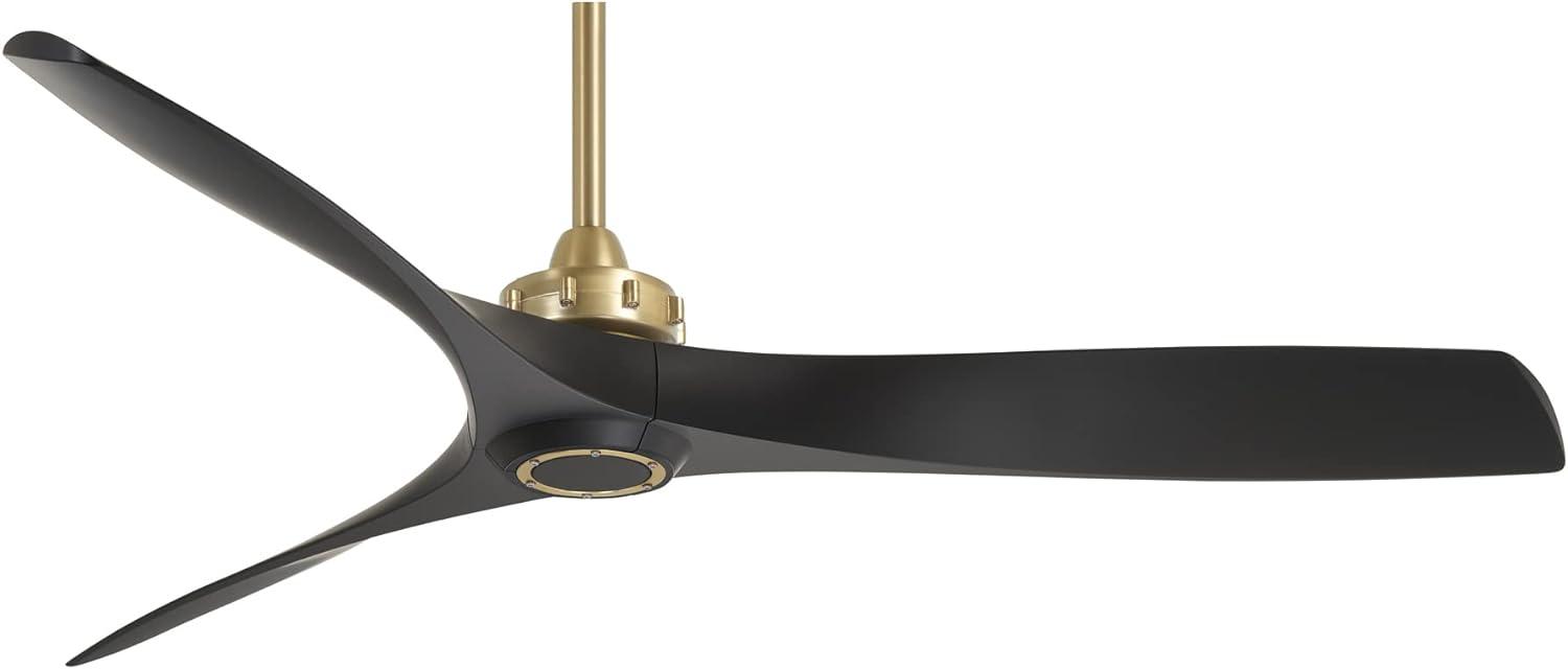 60" Minka Aire Modern Indoor Ceiling Fan with Remote Control Soft Brass Black for Living Room Kitchen Bedroom Family Dining House