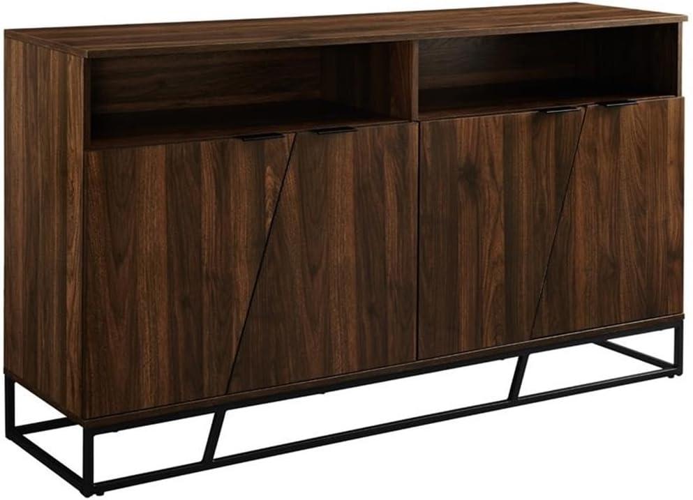 Afton Angled Door Dark Walnut Sideboard by Walker Edison