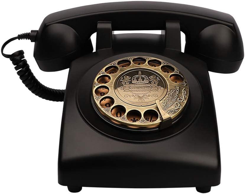 Black and Gold Vintage Rotary Dial Corded Telephone