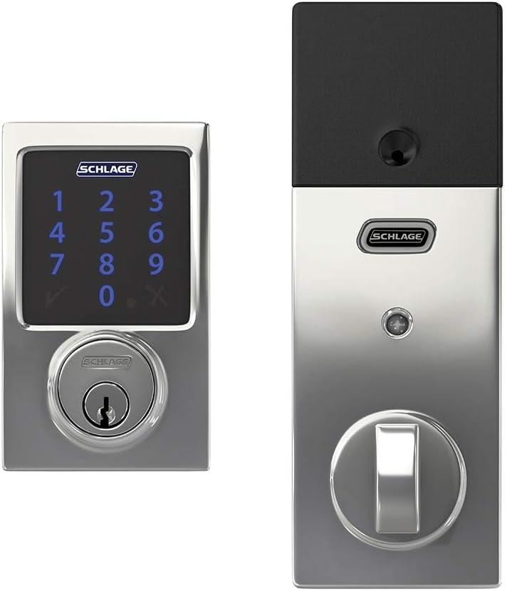 Bright Chrome Smart Electronic Deadbolt with Touchscreen Keypad