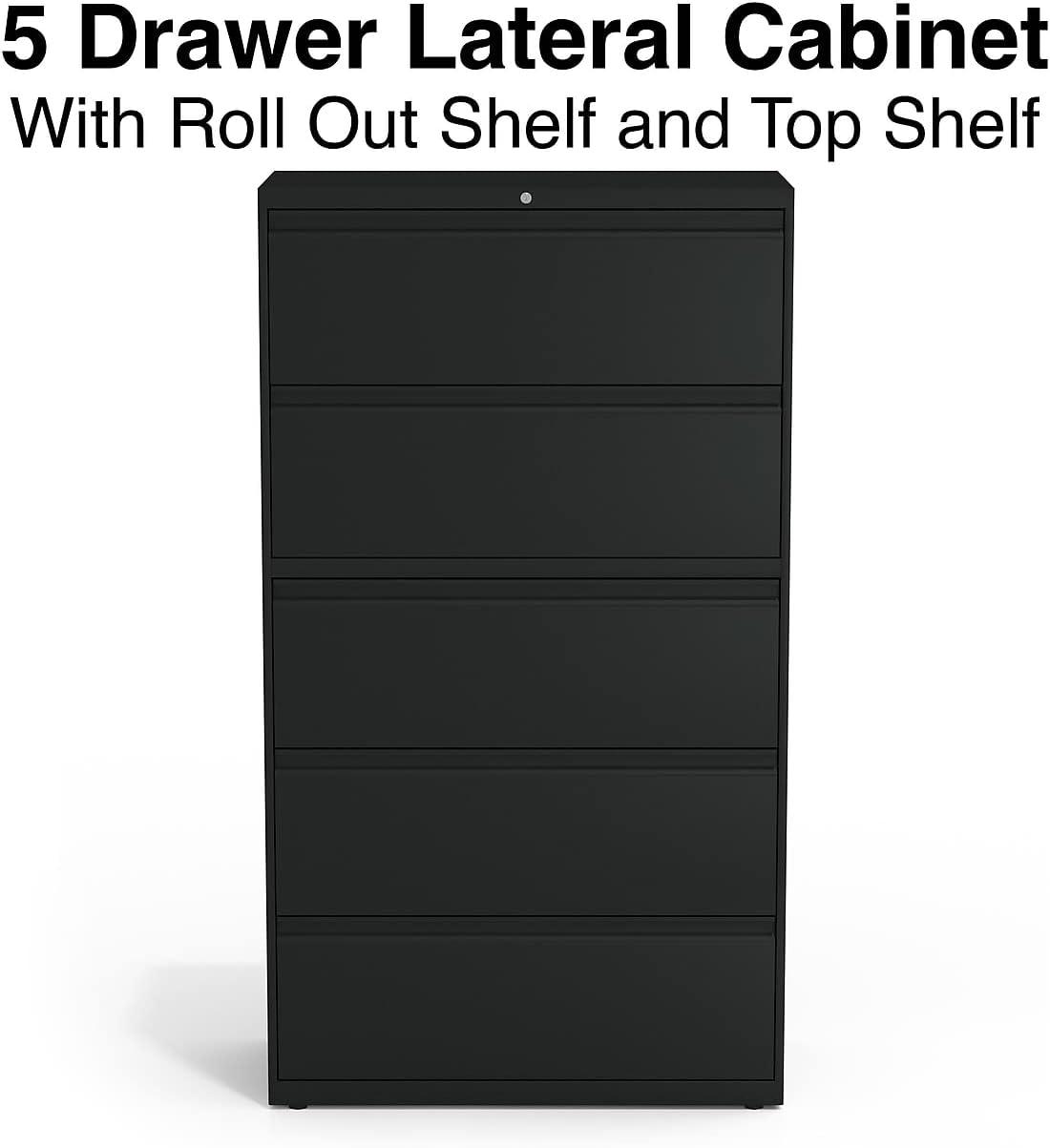 Inbox Zero Pabel 36'' Wide 5 -Drawer Steel File Cabinet