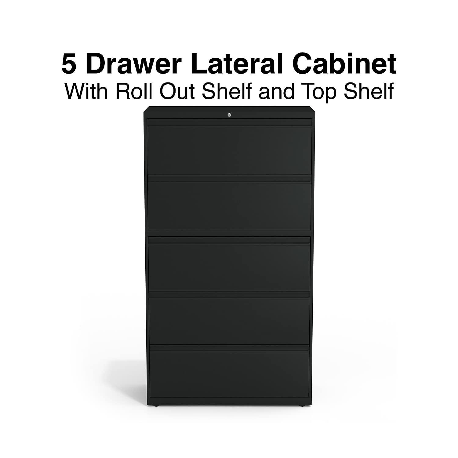 Inbox Zero Pabel 36'' Wide 5 -Drawer Steel File Cabinet