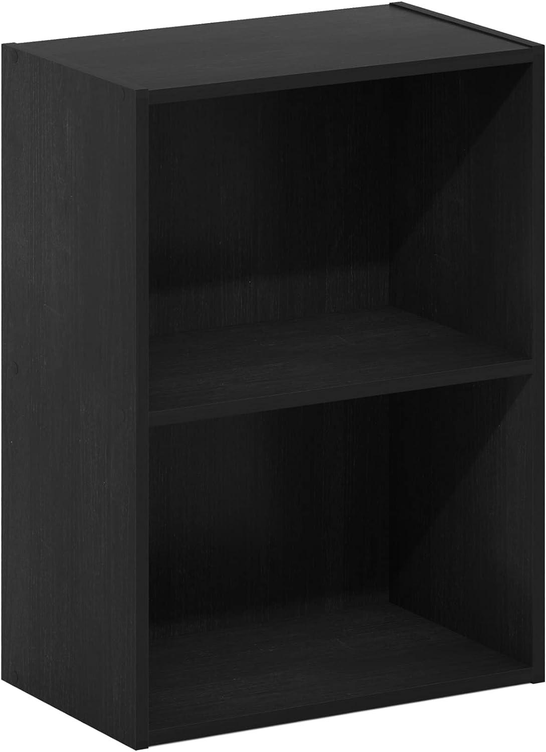 Furinno Luder 2-Tier Open Shelf Bookcase, Blackwood