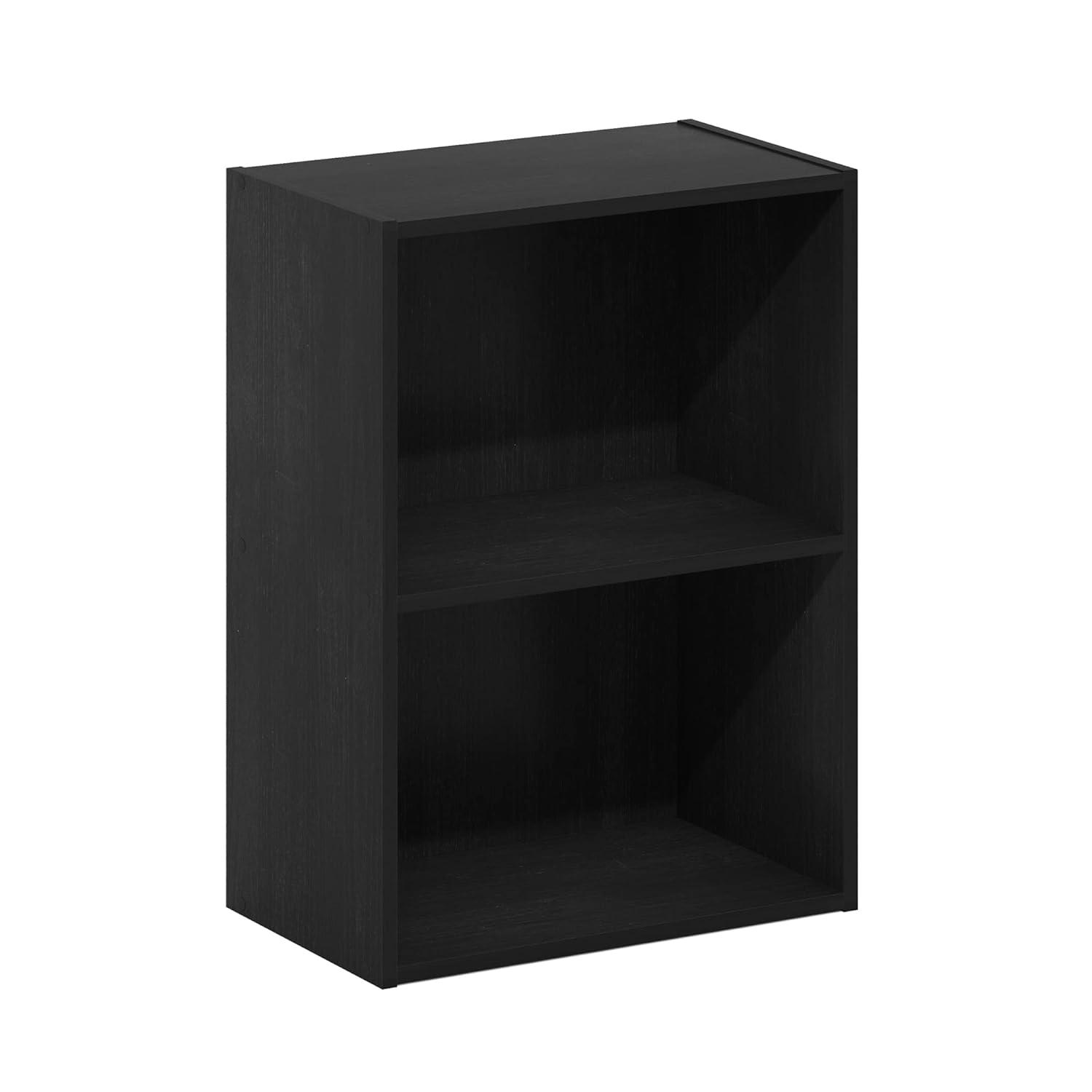 Furinno Luder 2-Tier Open Shelf Bookcase, Blackwood