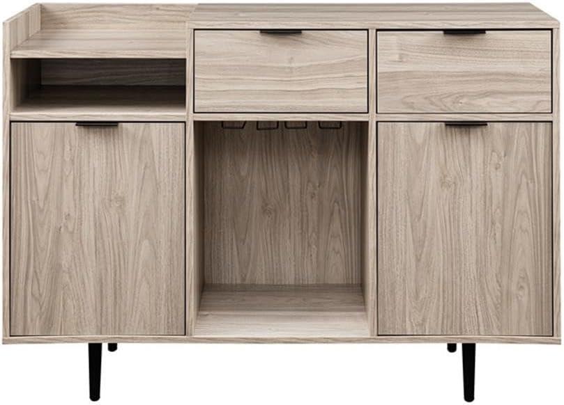 Birch 48" Modern Storage Bar Cabinet with Stemware Racks