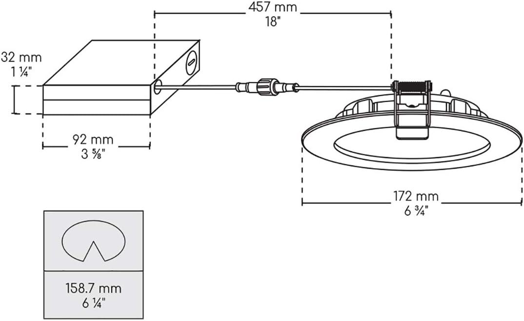 6.75'' Tunable Color Temperature Dimmable Air-Tight IC Rated LED Canless Recessed Lighting Kit