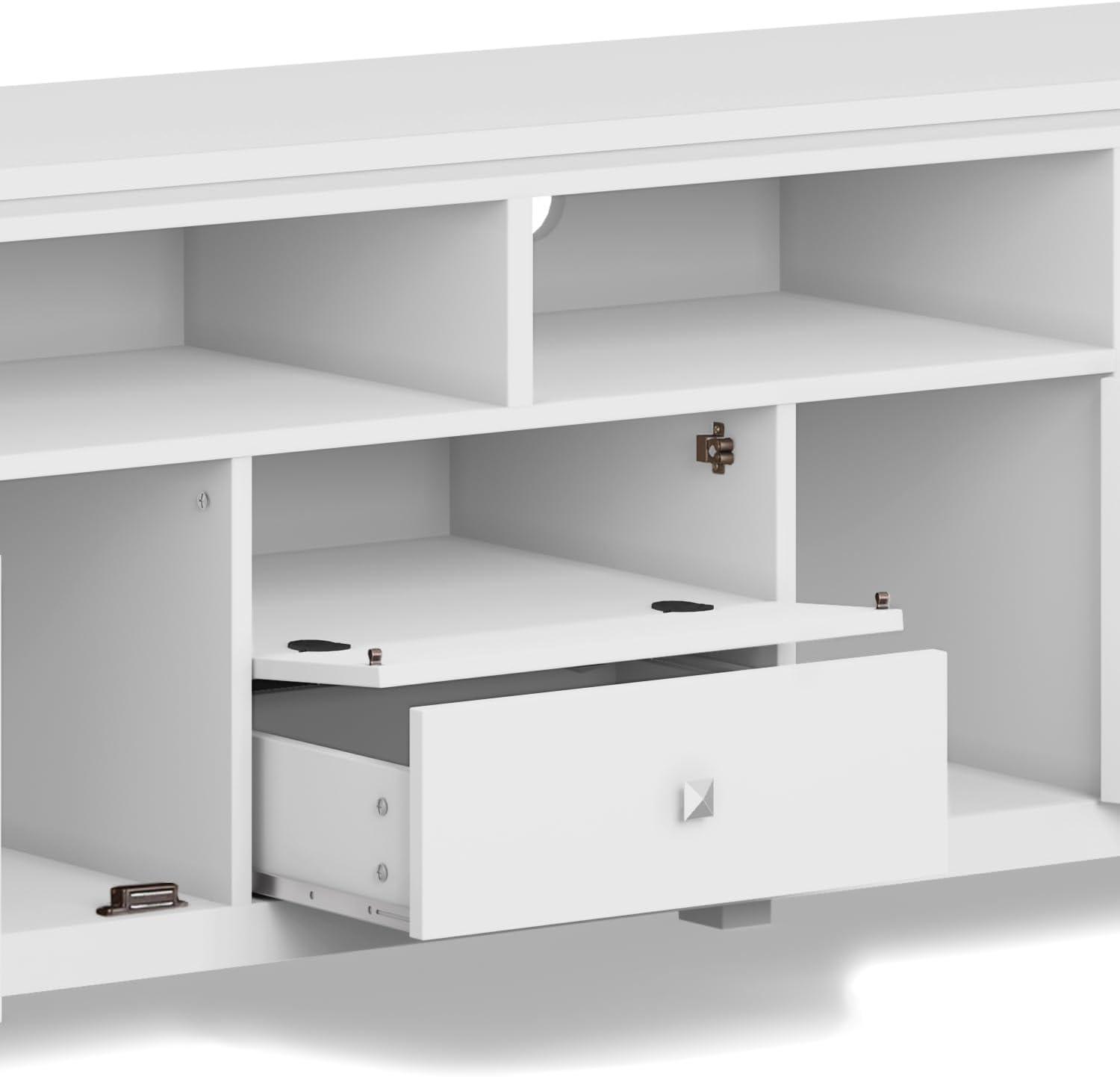 Simpli Home Cosmopolitan SOLID WOOD 72 inch Wide TV Media Stand For TVs up to 80 inches