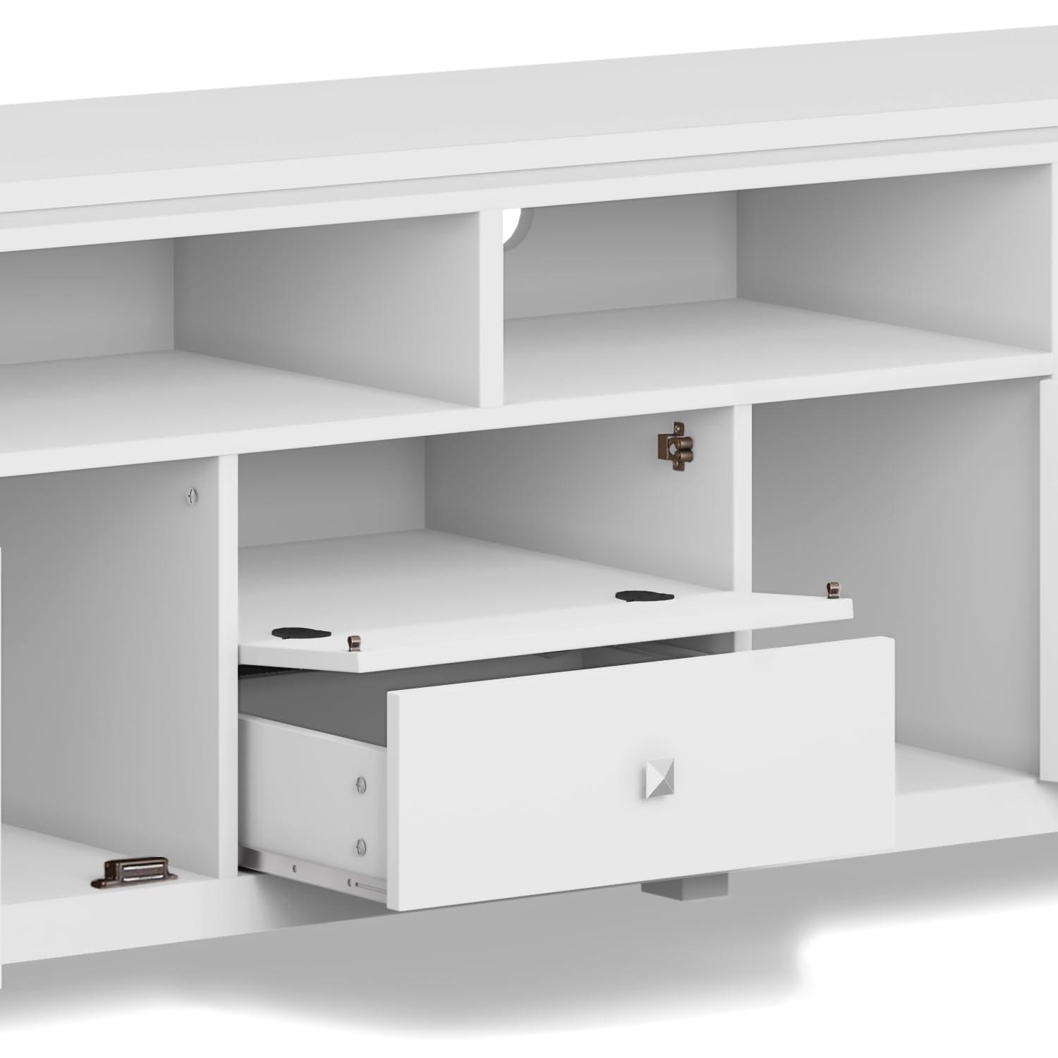 Simpli Home Cosmopolitan SOLID WOOD 72 inch Wide TV Media Stand For TVs up to 80 inches