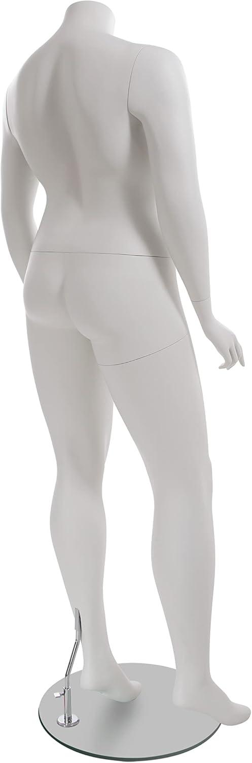 Amber Plus-Size Headless Mannequin with Matte White Finish