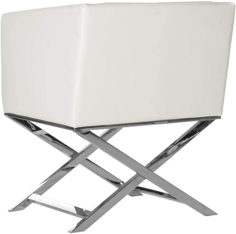 Celine Chair - FOX2033 - White/Chrome - Safavieh