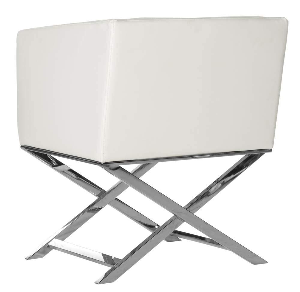Celine Chair - FOX2033 - White/Chrome - Safavieh