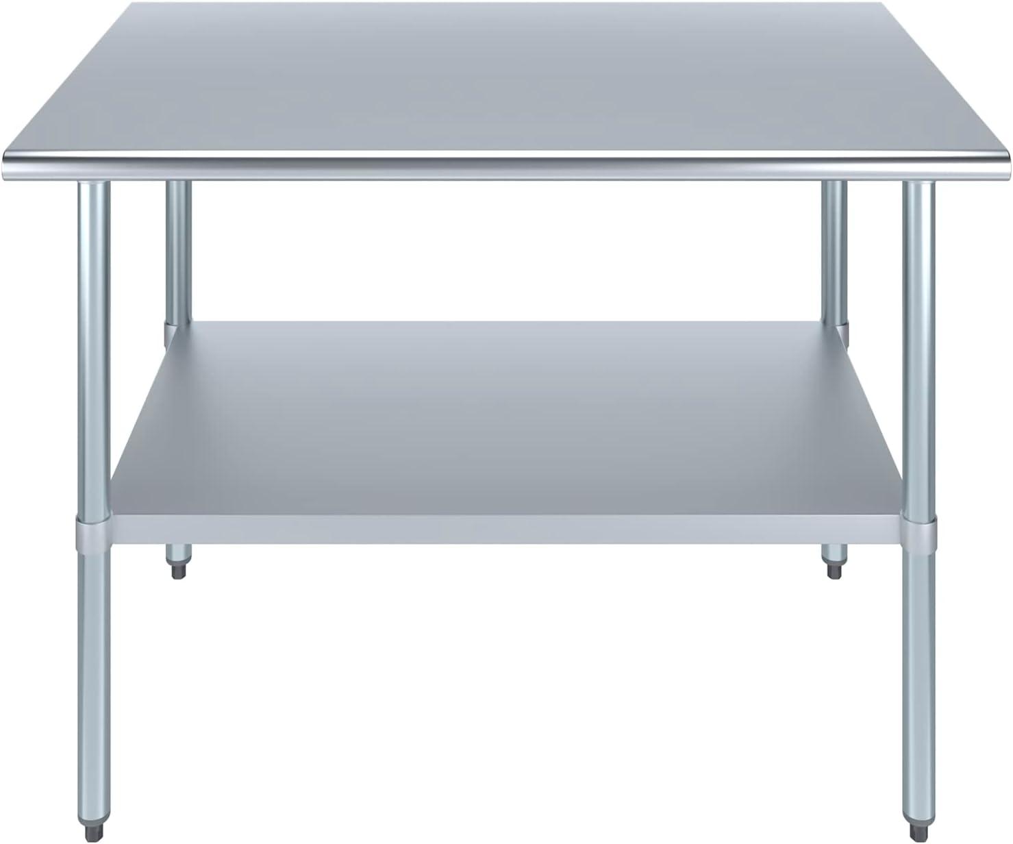 Stainless Steel Work Table with Undershelf. Metal Prep Table. NSF - Certified