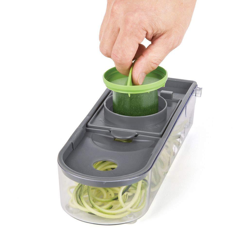 Prepworks Veggie Chopper Dicer and Spiralizer: Manual Food Chopper with Container, 3 Blades, Dishwasher-Safe