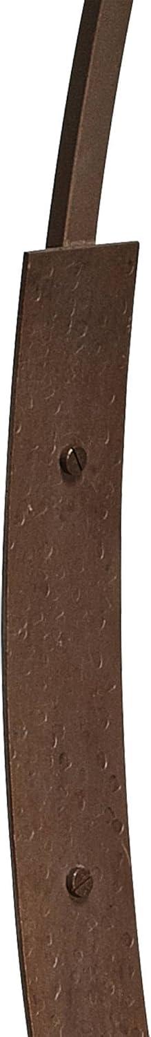 Franklin Iron Works Mission Arc Floor Lamp with USB Charging Port 66 1/2" Tall Dark Rust Amber Mica Shade for Living Room Reading