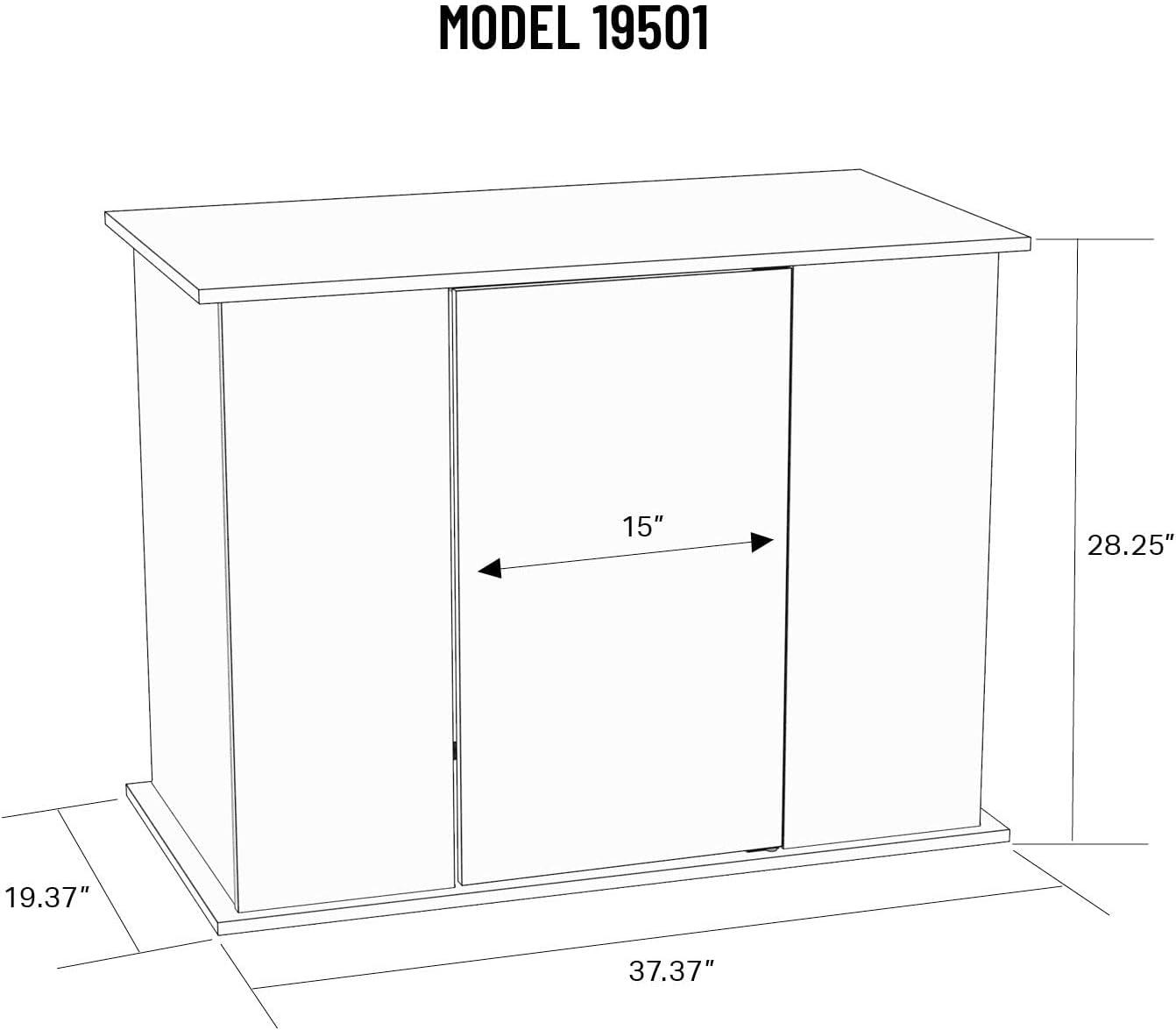 Aquatic Black Particle Board Aquarium Stand with Storage Cabinet