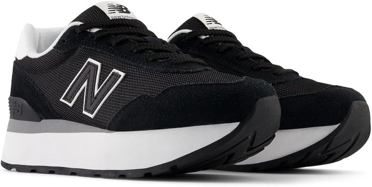 Black Genuine Suede and Mesh Platform Running Sneakers