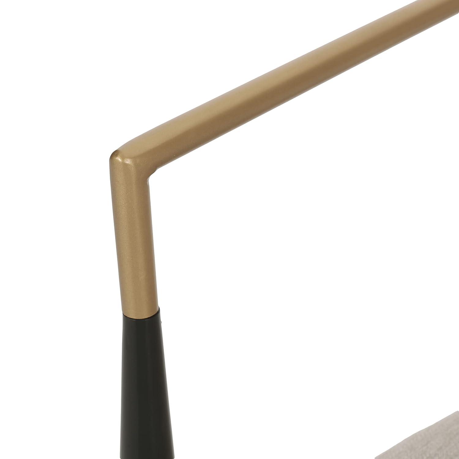 Christopher Knight Home Set of 2 Elmore Iron Upholstered Dining Chairs Beige/Black/Gold