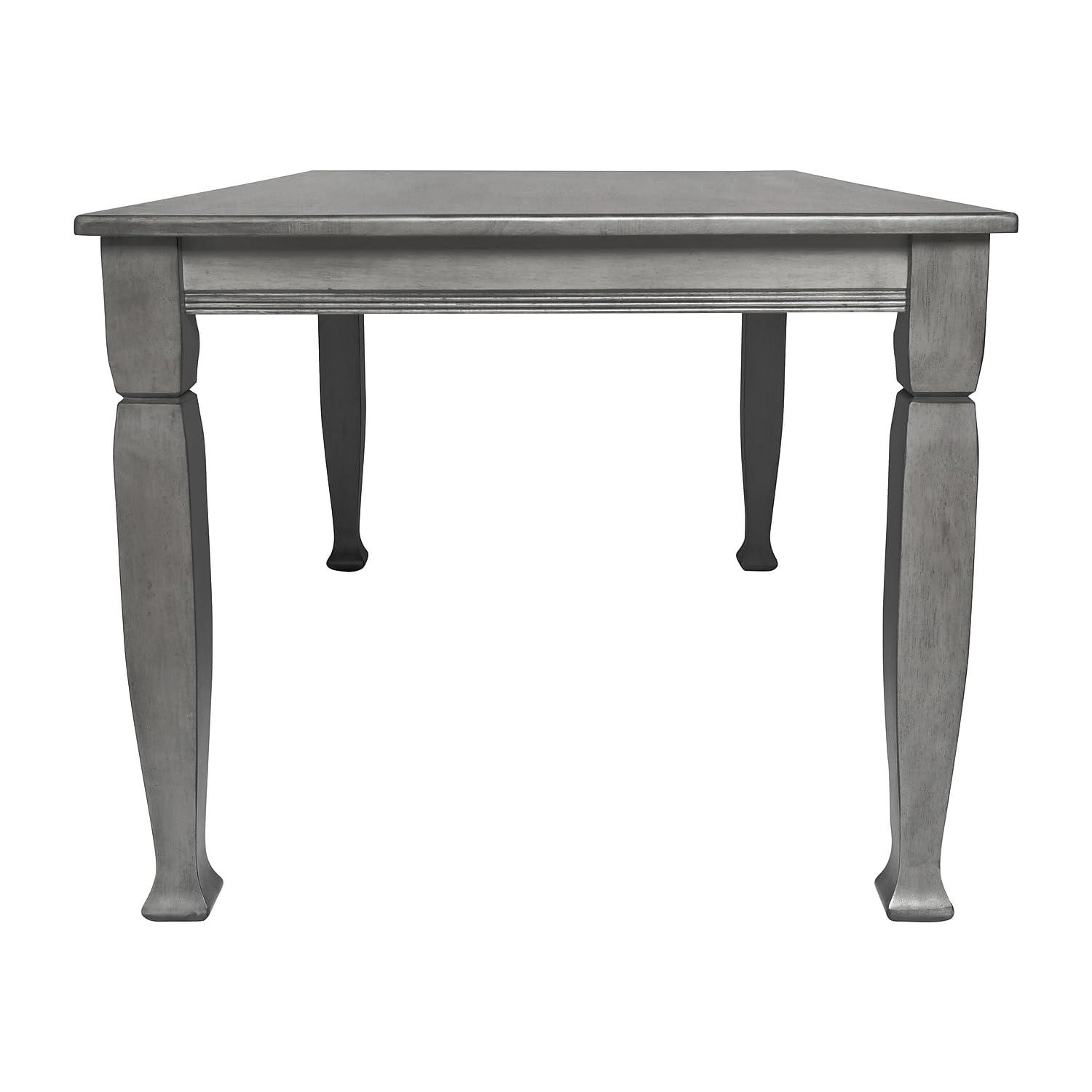 Flash Furniture Grace 60" Solid Wood Dining Table with Turned Wooden Legs, Commercial Grade Heavy Duty Rectangle Wood Table for 6, Antique Gray Finish