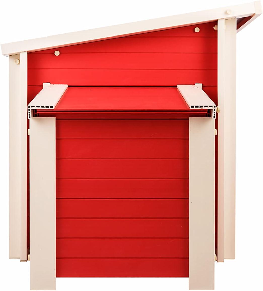 New Age Pet® ECOFLEX® Red Fontana Chicken Barn, Eco-Friendly and Non-Toxic Urban Coop for 2-3 Chickens, Easy Assembly, with Nesting Box and Roosting Bars, Moisture and Odor Resistant