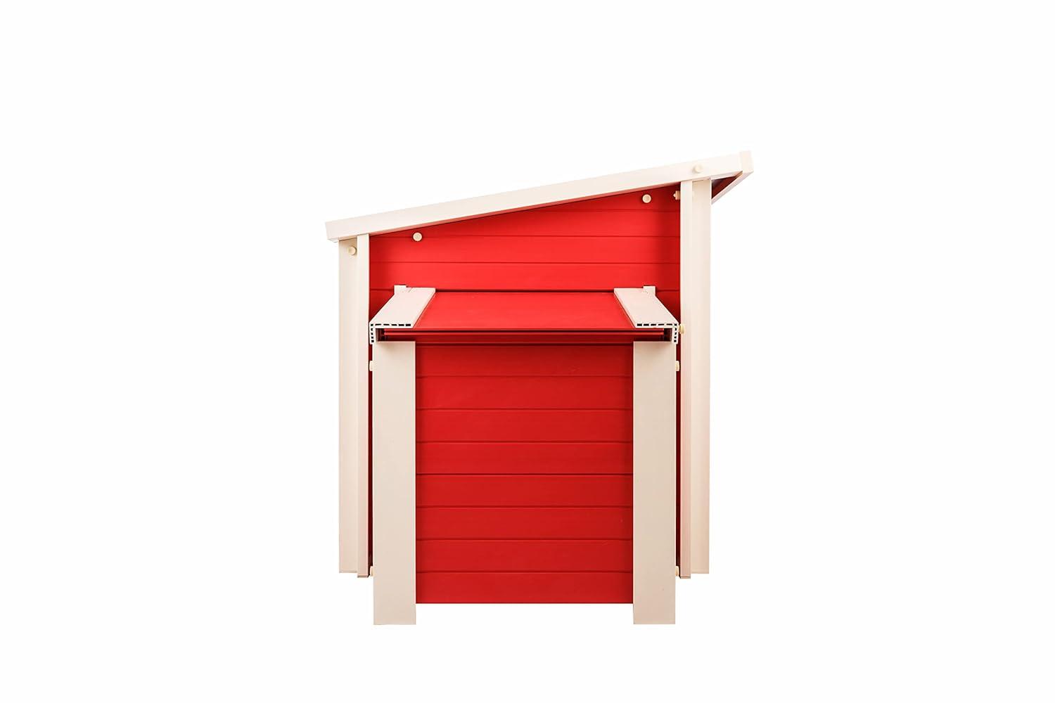 New Age Pet® ECOFLEX® Red Fontana Chicken Barn, Eco-Friendly and Non-Toxic Urban Coop for 2-3 Chickens, Easy Assembly, with Nesting Box and Roosting Bars, Moisture and Odor Resistant