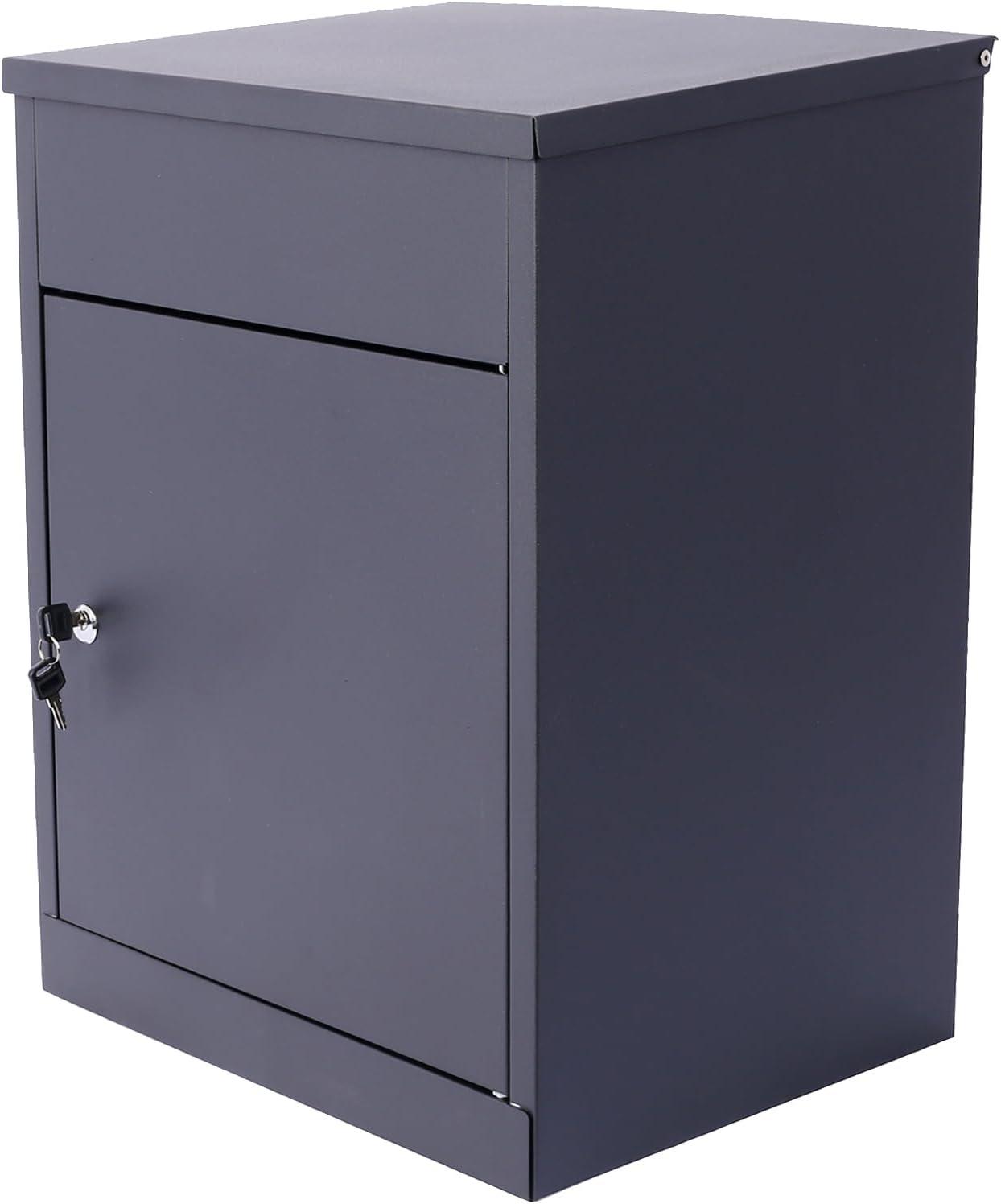 Extra Large Black Steel Lockable Package Delivery Box