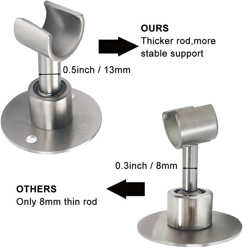 Shower Head Holder Wall Mount,Stainless Steel Handheld Shower Head Holder,Adjustable Shower Spray Holder Metal Shower Head Bracket,Brushed Finish