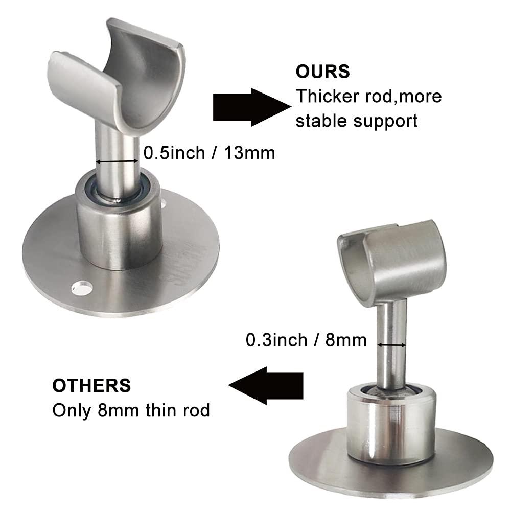 Shower Head Holder Wall Mount,Stainless Steel Handheld Shower Head Holder,Adjustable Shower Spray Holder Metal Shower Head Bracket,Brushed Finish