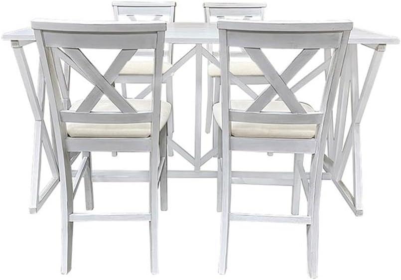 Antique White Wood Flip Top Counter Height Bar Table