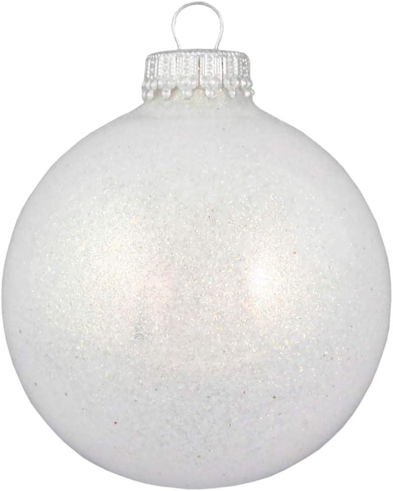 Snow Sparkle Shatterproof Glass Christmas Ornaments Set