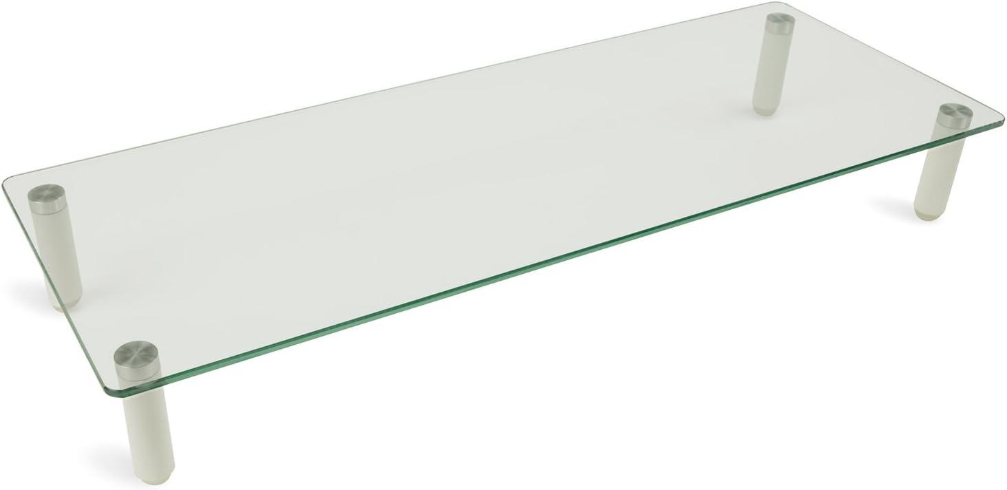 Mount-it Mount-It! Glass Desktop Monitor Stand Riser, 22 Inches Wide Clear Tempered Glass Hold Up to 44 Lbs.