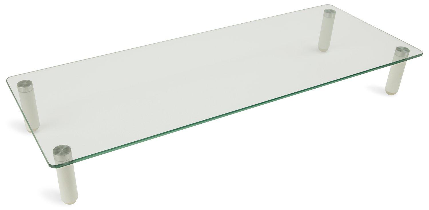 Mount-it Mount-It! Glass Desktop Monitor Stand Riser, 22 Inches Wide Clear Tempered Glass Hold Up to 44 Lbs.