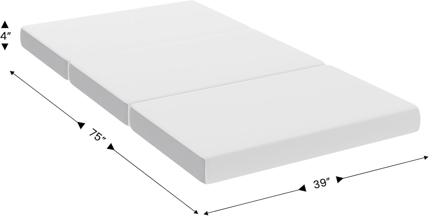 Flash Furniture Cloud Portable Tri-Fold 4" Cooling Memory Foam Twin Mattress in a Box with Removable Washable Cover