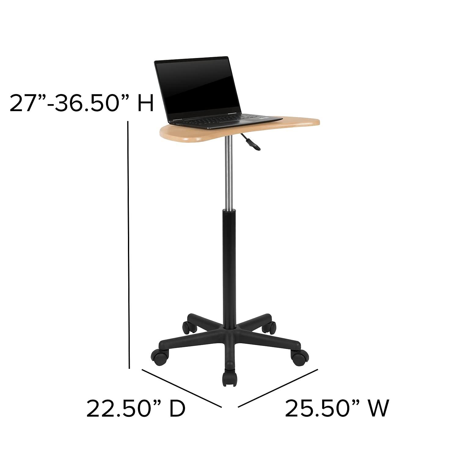 Flash Furniture Maple Sit to Stand Mobile Laptop Computer Desk