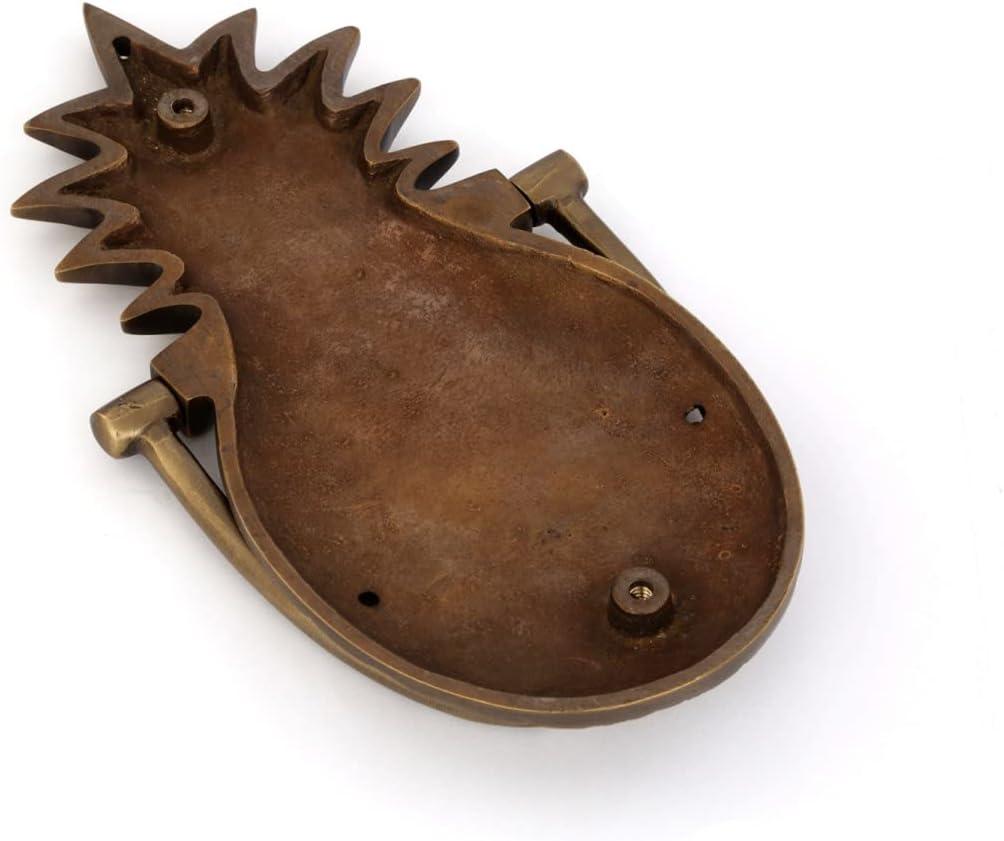 Renovators Supply Manufacturing Door Knockers for Front Door 8 in. Antique Brass Pineapple Shaped Door Knocker with Mounting Hardware