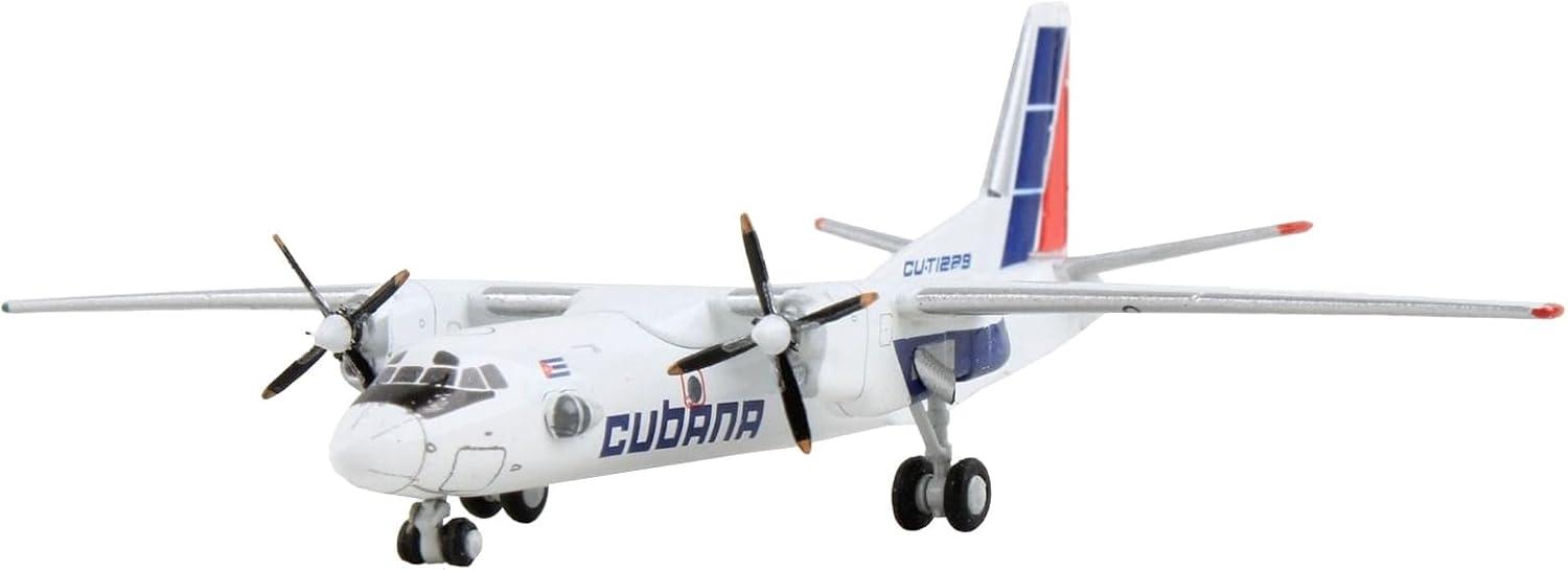 Antonov An-26 Commercial Aircraft "Cubana de Aviacion" White with Red and Blue Tail 1/400 Diecast Model Airplane by GeminiJets