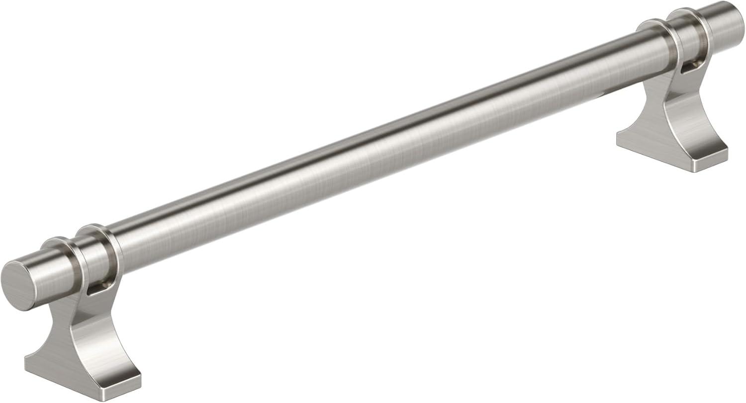 Amerock Davenport 7-9/16 inch (192mm) Center-to-Center Satin Nickel Cabinet Pull