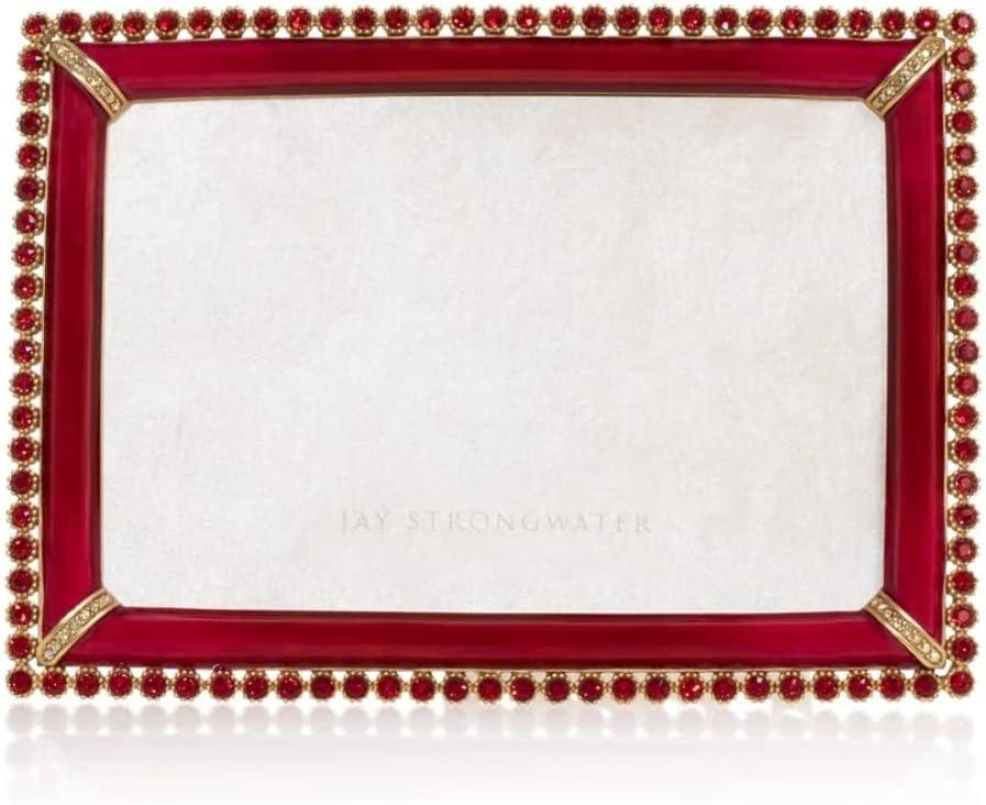 Ruby Red and Gold 5" x 7" Pewter Picture Frame