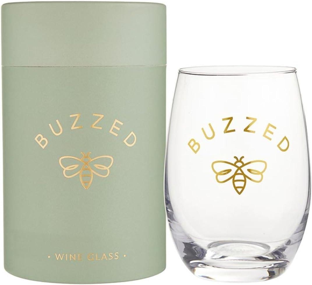 Santa Barbara Design Studio Wine Glass Gifts Stemless Wine Glass in Gift Box, 17-Ounce, Buzzed