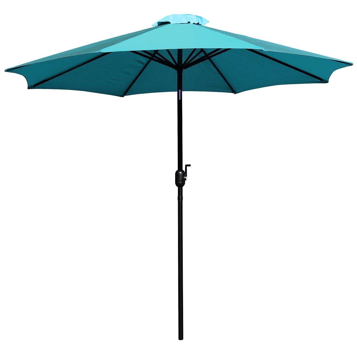 Flash Furniture Teal 9 FT Round Umbrella with 1.5" Diameter Aluminum Pole with Crank and Tilt Function