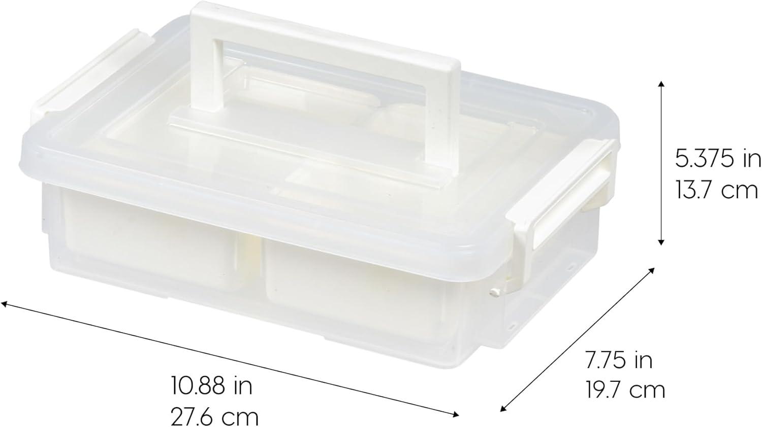 IRIS USA Modular Stackable Plastic Storage Container with Secure Buckle-up Lid