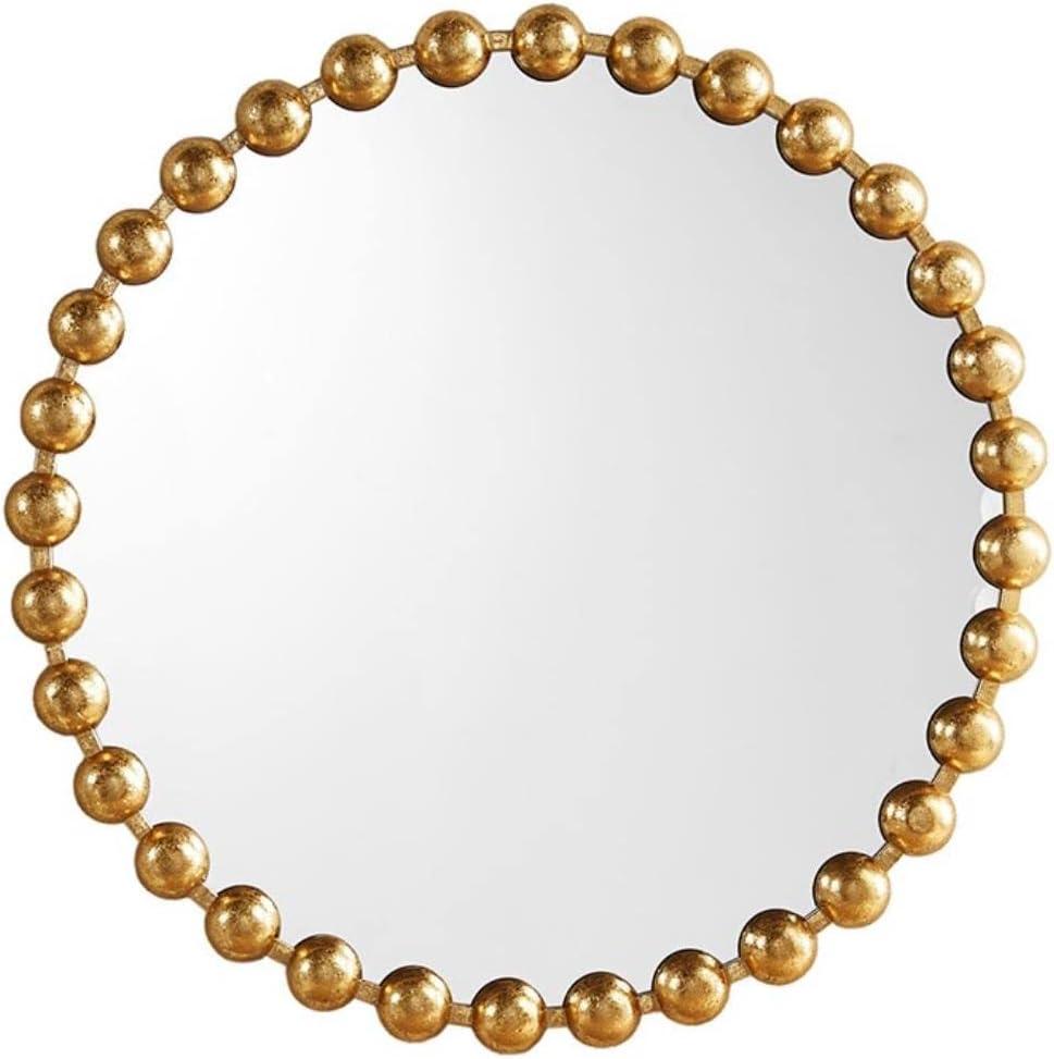 Marlowe Beaded Round Metal Wall Mirror