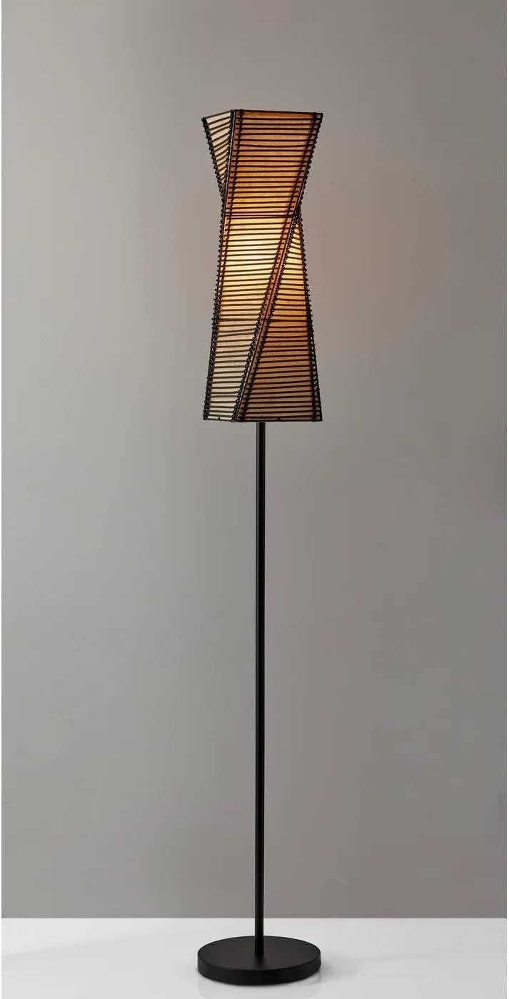 Adesso Stix Floor Lamp, Black metal