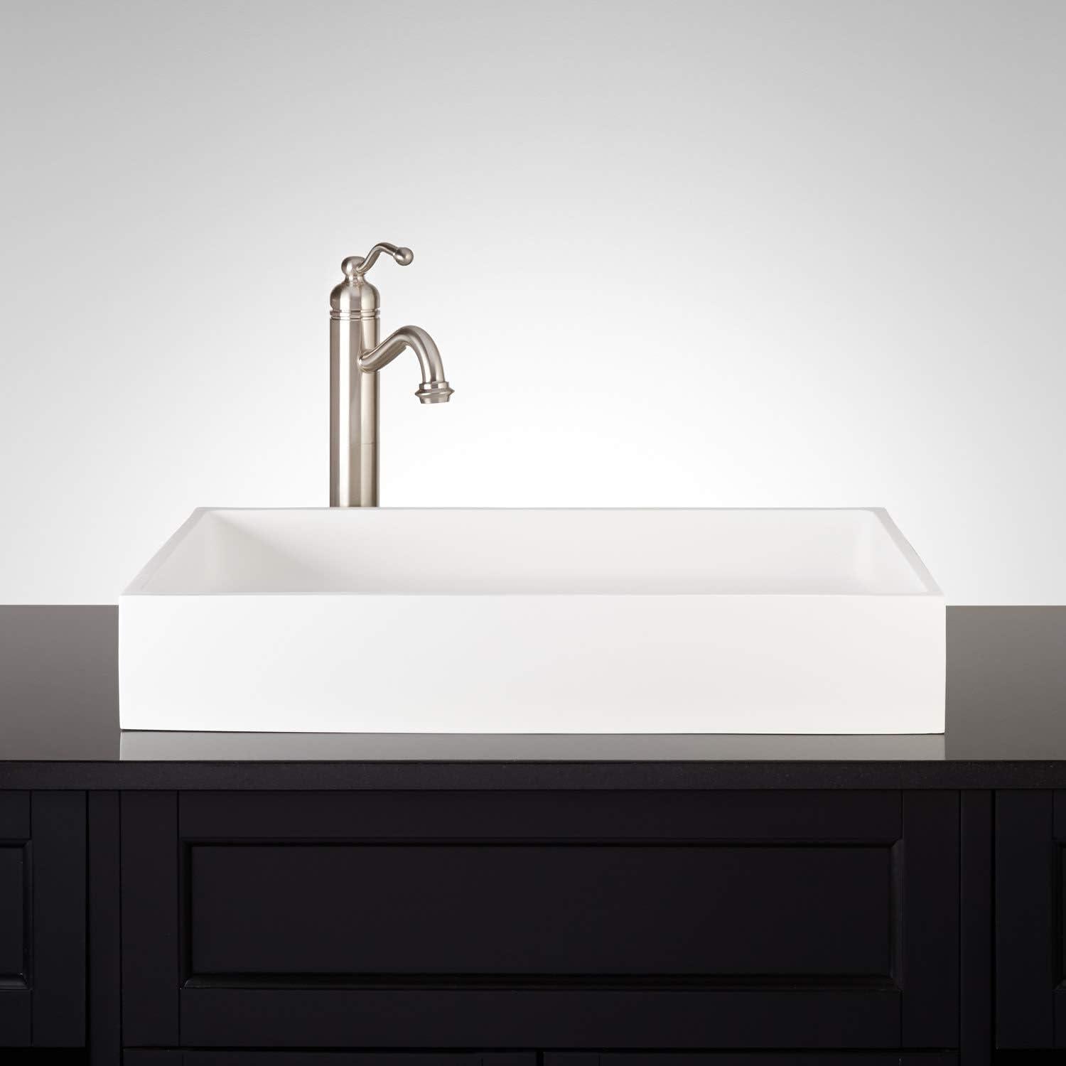 24" Cosima Rectangular Matte Resin Vessel Sink
