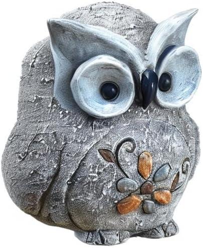 Roman 7.75 In Owl Pebble Statue Wisdom Flower Garden Statues